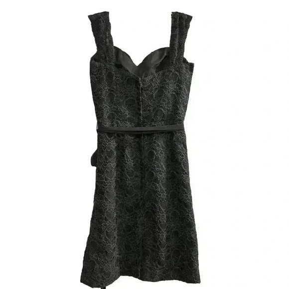 Mori Lee Dark Gray Lace Evening Gown Size 10 Sleeveless V-Neck Short Dress - Picture 12 of 16